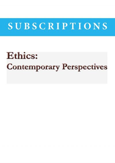 Ethics Journals Subscription (INDIVIDUALS, OVERSEAS)-0